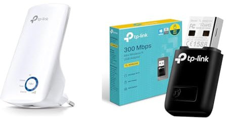 TP-Link N300 Tl-WA850RE - Repetidor Extensor de Red WiFi & TL-WN823N Adaptador USB Tarjeta de Red, Inalámbrico 300Mbps, 2.4Ghz, Puerto USB 2.0, WPS