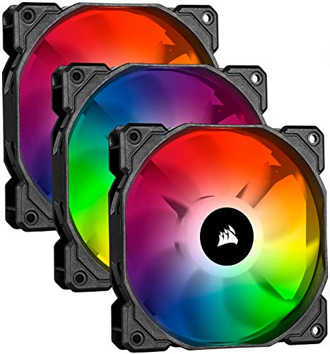 Corsair iCUE SP120 RGB PRO, 120mm LED RGB, Silencieux, Flux d’air élevé, Ventilateur de Refroidissement (Triple Pack)