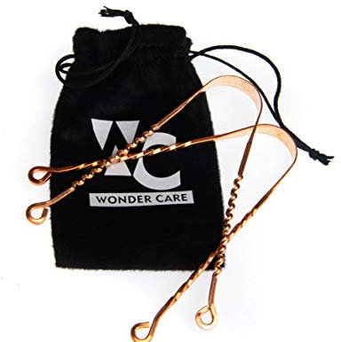 Wonder Care Kupfer-Zungenreiniger für Paare | Perfekter chirurgischer Zungenschaber | Kupfer Zickzack + Twister Reiniger | Zungenreiniger Schaber für Erwachsene | Ayurvedische Kombipackung