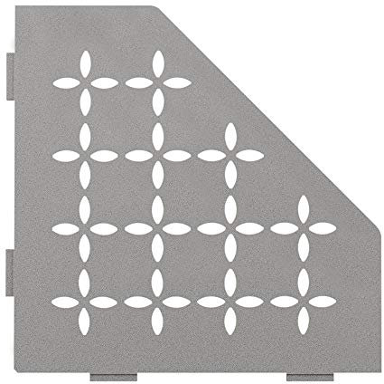 Schluter Systems Kerdi-Line SES2D5TSSG Étagère d'angle pentagonale Motif floral Gris pierre