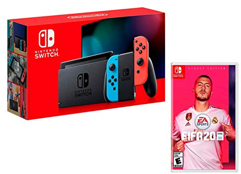 Nintendo Switch Rouge/Bleu Néon 32Go [nouveau modèle] + FIFA 20