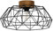 EGLO Deckenlampe Padstow, 1 flammige Deckenleuchte Vintage, Industrial, Retro, Deckenstrahler aus Stahl und Holz, Wohnzimmerlampe in Schwarz, Natur, Küchenlampe, Flurlampe Decke mit E27 Fassung