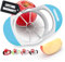 SCHVUBENR 3.5 inch Apple Slicer and Corer - Professional Stainless Steel Tool with 8 Sharp Blades (Blue)