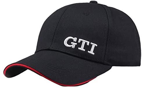 Mfacl Baseballmütze Hip Hop Cap Hut Outdoor Sports Hut Mode GTI Baseballkappen Feste Papa Hüte LKW-Fahrer Hut Unisex Visier (Color : Black, Size : Adjustable)