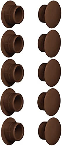 cyclingcolors 10x tappo chiusura plastica nero bianco grigio marrone mobili inserto cappuccio copriforo fori (Ø15mm/marrone scuro RAL8014)