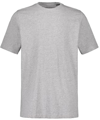 JP 1880 Herren große Größen Übergrößen Menswear L-8XL T-Shirt, Basic, Rundhals, gekämmte Baumwolle grau Melange 6XL 702558123-6XL