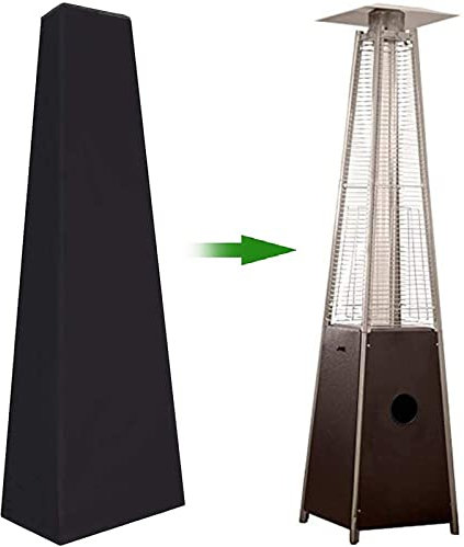 DFANCE Heizstrahlerabdeckung Wetterschutzhülle Terrassenheizer Schutzhülle,Pyramiden Heizpilz Heizstrahler Schutzhaube,Heizpilz Abdeckung 210D Oxford Wasserdichtes UV Beständig,Schwarz,221x53x61cm