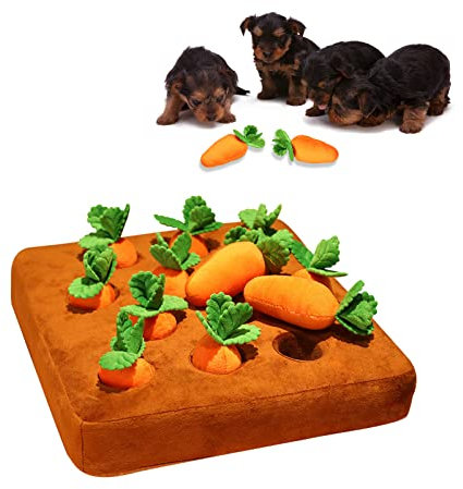 Intelligenzspielzeug für Hunde, Karotte Schnüffelteppich Hund, Rettich Plüschspielzeug Karotte Kauspielzeug für Futtersuche, Schnüffeltraining, Beseitigt Langeweile und Stress
