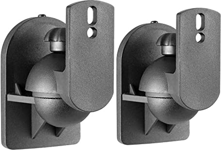 kenable Wall Mount Universal Surround Adjustable Speaker Brackets Swivel & Tilt Black