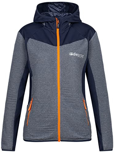 DEPROC A.C.T.I.V.E dam Stickad Fleecejacka För Dam Med Lätt Huva Som Andas Övergångsjacka Windbreaker Fleecejacka Alm Dam Stickad fleecejacka