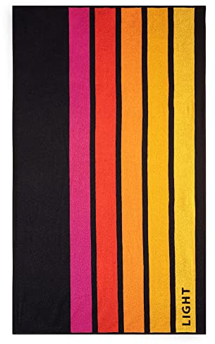 ZWOLTEX – Strandtuch 100x160 cm, Großes gestreift Badetuch, Badehandtuch aus ägyptischer Baumwolle 380 g/m2, Strandhandtuch für den Sommer, Beach Towel für am Strand - Light Gelb