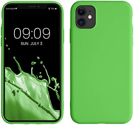 kwmobile Case Compatible with Apple iPhone 11 Case - Slim Protective TPU Silicone Phone Cover - Neon Green