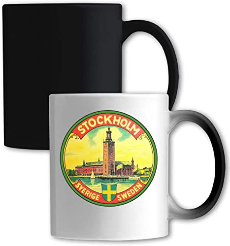 Stockholm Sweden Sverige Retro Style City Poster Farbwechsel-Becher Weiß One Size