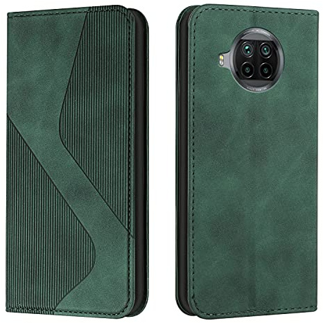 Mo-Somnus Kompatibel mit Xiaomi Mi 10T Lite 5G Hülle, Magnet PU Leder Flip Wallet Case Tasche Handyhülle, Stoßfeste Schutzhülle Xiaomi Mi 10T Lite 5G Brieftasche Klapphülle mit [Kartenfächer] (Grün)