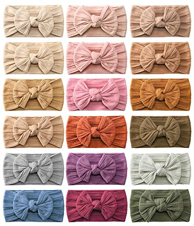 jollybows 18pcs Baby Nylon Headbands Hair Bow Elastics Hairbands