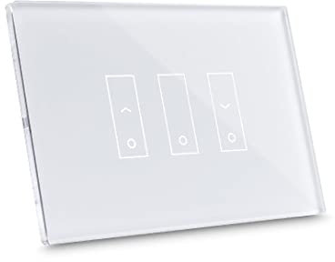 Interruptor de diseño iotty i3S PLUS, domótica wifi, gestión inteligente de cortinas y persianas, desviador wifi compatible con google home, Alexa y Siri con sensores de temperatura y brillo
