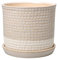 Oairse Plant Pots Indoor 14cm/5.7 inch Ceramic Flower Pots Small Garden Planters with Saucers Tray and Drainage Holes, White Succulent Plant Pot Cactus Plant Pot pour Indoor Plant Mini Herb