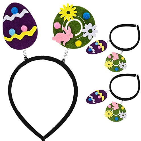 Lurrose 3st Eierschalen-stirnband Hase Ohren Haarbänder Osterhasen Kostüm Festival-haarband -stirnbänder Lustiges Haarband Osterei-stirnband Geschenke Fräulein Popper Plastik Küken