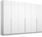 Rauch Möbel Alabama Drehtürenschrank Schrank Kleiderschrank Weiss Hochglanz, Seidengrau, 6-türig, Inklusive Zubehörpaket Premium, 3 Kleiderstangen, 9 Einlegeböden, 3 Schubkästen, BxHxT 271x229x54 cm