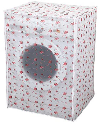 Odot Copri Lavatrice Esterni,Coprilavatrice da Esterno Impermeabile,Copertura per Lavatrice Asciugatrice con Aperture Frontali,PEVA Antipolvere Anti Sunlight (60x56x85cm,Rosa Rossa)