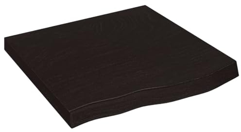 vidaXL Wandregal Dunkelbraun 60x60x(2-6) cm Massivholz Eiche Behandelt