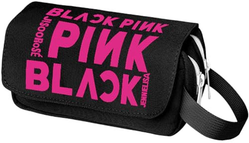 Blackpin-k Federmäppchen, Mäppchen Blackpin-k ,Unisex Blackpin-k Exquisite Beautiful Pencil Case mit Reißverschluss,für Kosmetiktaschen Bleistifthalter Schule Zuhause Büro Lieferungen Speicher Beute
