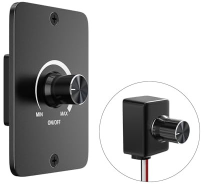 Klarlight Variateur CC 12 V pour lampes LED PWM - Interrupteur variateur LED 12 V - Bouton rotatif pour lampe de camping-car, bateau, convient pour lampe LED à intensité variable CC 12 V, ampoule
