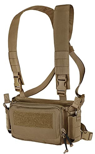 KRYDEX GEAR Chest Rig Vest with 5.56/7.62 Mag Pouch 9mm Pistol Magazine Pouch and X-Harness