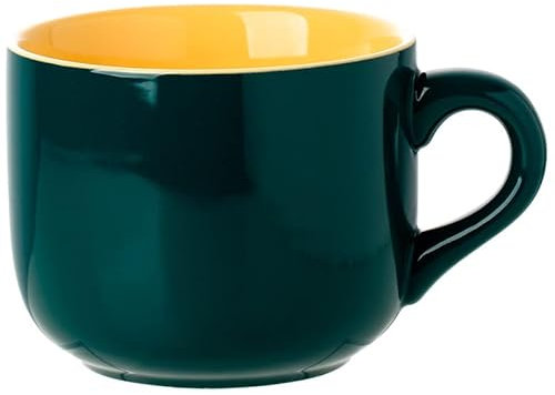 WOQIJENCV Large Capacity Ceramic Coffee Mug, 22 oz/650 ml Breakfast Mug and Soup Bowl with Handle Extra Large Cappuccino, Tea, Latte or Hot Cocoa Mug for Office and Home Use (Green)