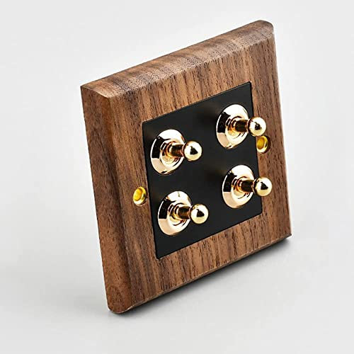 Interrupteur mural à bascule, HomeOne – interrupteur mural à double commande, fait à la main, Type mural 86, interrupteur de lampe à bascule, levier en bois massif mat for chambre à coucher, Restauran