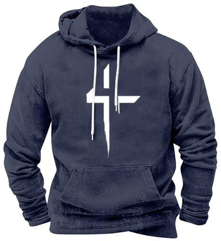 Generisch Kapuzenpullover Herren Mit Aufdruck, Herren Sweatshirt Langarm Mit Kragen, Christliches Kreuz Sweatshirtchristus Cross Herren Pullover Hoodie Kreuz Faith Techwear Kapuzenpullover Fashion