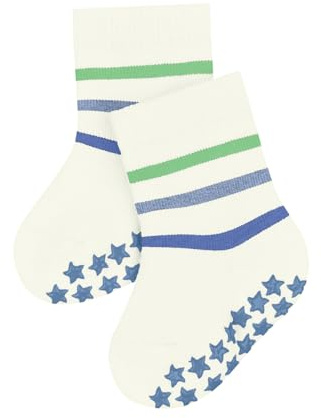 FALKE Unisex Baby Stoppersocken Multi Stripe B Hp Baumwolle rutschhemmende Noppen 1 Paar, Weiß Off-White 2041, 74-80