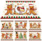 Weihnachtstisch-Platzsets, Kunststoff, waschbar, rot und grün, für den Winter, Weihnachten, Urlaub, Dekoration, 43 x 30 cm, 6 Stück (Lebkuchenmann)
