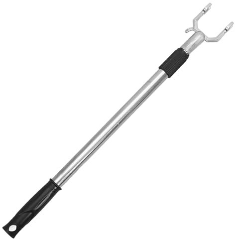 TOPBATHY Teleskop-Kleiderstange mit Gabel aus Legierung, verstellbare Kleiderstange aus Edelstahl zum Aufhängen von Kleidung, ausziehbare Greifstange -94,4 cm für den Heimgebrauch