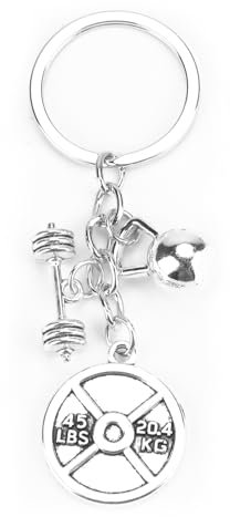 OBEISN Hochwertiger Schlüsselanhänger für Fitnessbegeisterte, kreatives Geschenk für Frauen, ideal als Geburtstagsgeschenk, geschenk für Freundin, inklusive kleiner Hanteln und Krafttraining-Design