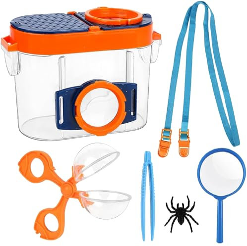 Uoimky Becherlupen für Kinder, Becherlupe Set lupenglas für Kinder mit Lupe Pinzette Insekten Beobachtungsbox Lupendose Lupenbecher für Outdoor Camping Wissenschaft Natur Erkundung