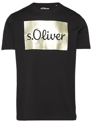 T-Shirt mit Gold- oder Silber-Print schwarz L