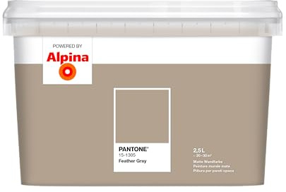 Alpina PANTONE Feather Gray – Wandfarbe im PANTONE-Farbton – 2,5 Liter