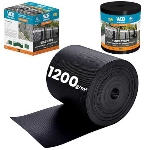 WDB - Sichtschutzstreifen für Doppelstabmatten Sichtschutz Zaun | PVC Windschutz Standard Line - 19 cm x 26 m - 1200 g/m2 - Schwarz - RAL 9005