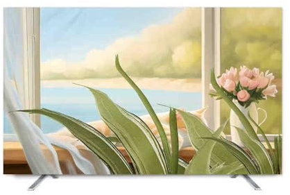 HSTANGKY TV Cover 32-80 Inch TV Dust Cover Modern Waterproof Protective Cover for Indoor/Outwall LED/LCD TVs Wall-Mountable Universal Display Protector-flower3||49-52inch