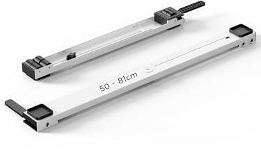 balbali Liftable Washing Machine Sliders - Heavy Duty Appliance Rollers - Adjustable Length Base Stand with Locking Wheels for Washer, Dryer, Fridge - Movers for Hardwood Floors 50-81cm, White