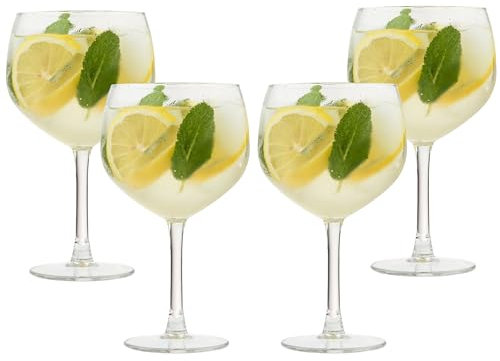 4-tlg. Set bauchige Gin Gläser - Ballon Gläser für Gin - spülmaschinenfest - Gin Tonic Gläser - Cocktailgläser
