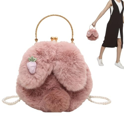 Stoffed Bunny Bag, Bunny Bandit | Schöne Tasche Tiere | Schöner Plüsch -Bag -Rucksack Mädchen Tasche mit Cartoon -Tieren mit Kettenriemen