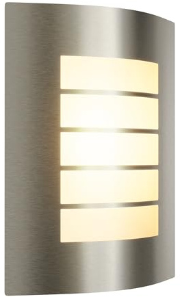 ledscom.de Wandleuchte ZYNO, für außen, IP44, edelstahl, inkl. E27 LED, max. 963lm, 3-Stufen-Dimmer, warmweiß