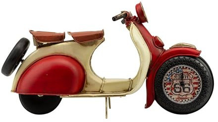 Gastgeschenk Kommunion und Konfirmation Wecker Motorrad Vespa rot aus Metall Harmony S2735L