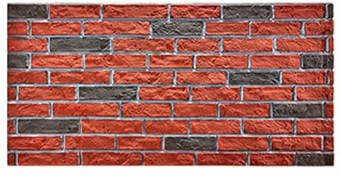 3D Wall Cladding Panels for Concrete/Brick/Wood Substrate/Wall, Brick Effect Wall Panels Red, 120x60cm, Waterproof & Stain Resistant, PU Wall Covering(Red-4,10 Pack)