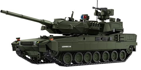Fuleying Leopard 2A8 Kampfpanzer Bausteine Bausatz für Erwachsene (2306 Teile), WW2 Militär Panzer Klemmbausteine Modell Spielzeug, Army Collectible Kit Geschenk für Teenager Jungen im Alter von 14+