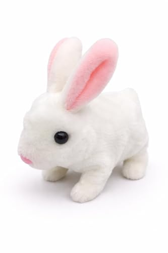 Walking Dog Toys for Kids Plush Robot Realistic Electronic Pet Puppy, Walk and Bark, Interactive Toy Dog for 3 4 5 6 7+ Years Old Gift for Birthdays and Christmas (White Bunny)