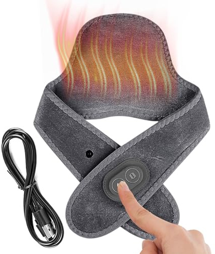 Nackenheizkissen Wiederaufladbares Massagegerät Mit 3 Temperaturen | Elektrischer Nackenwärmer Für Linderung Von Beschwerden Muskelschmerzen Steifheit Für Männer Frauen Senioren Für Büro