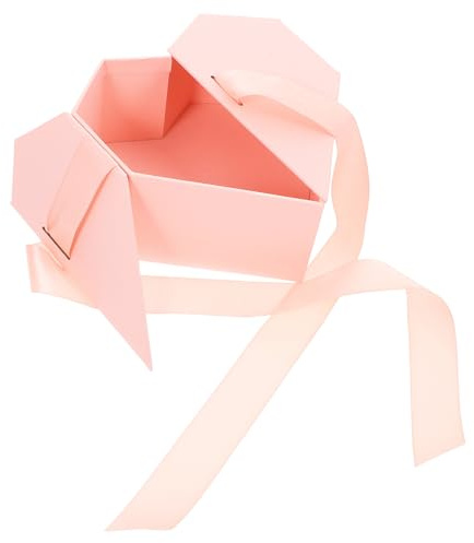ARTSEWPLY Herzförmige Geschenkbox mit Deckel Elegante Pappbox für Blumenarrangements Vielseitige Verpackung für Valentinstag Hochzeit und Festliche Anlässe Zarte Rosa Farbe Praktische